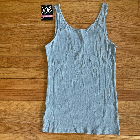 Joeboxer Tank Top Women’s Medium Heather Gray, Ribbed V neck NWT - Picture 2 of 7